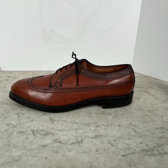 Men's Knapp Shoes Wing Tip Oxford size 12 Cognac - Picture 8 of 11